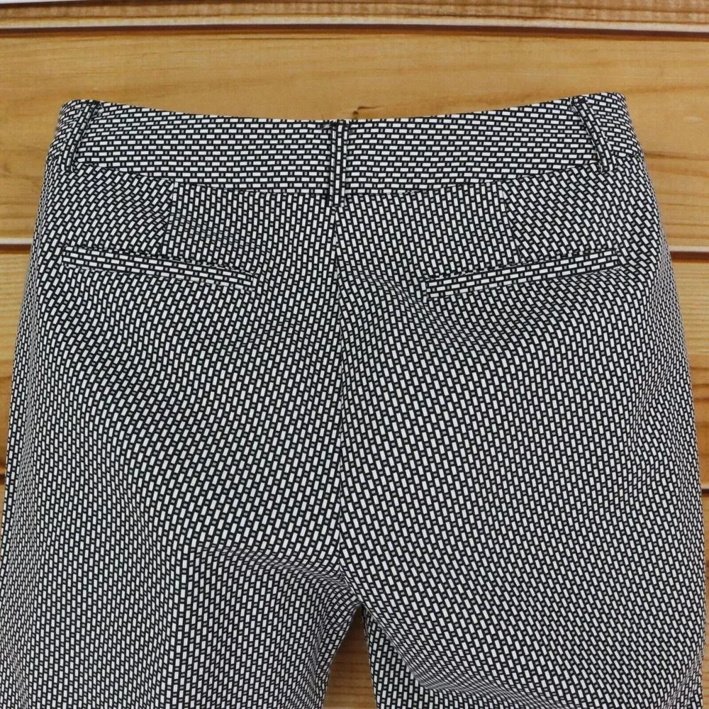 Liz Claiborne Career Ankle Pant Emma Classic Fit Womens 6 Black White Geometric‎